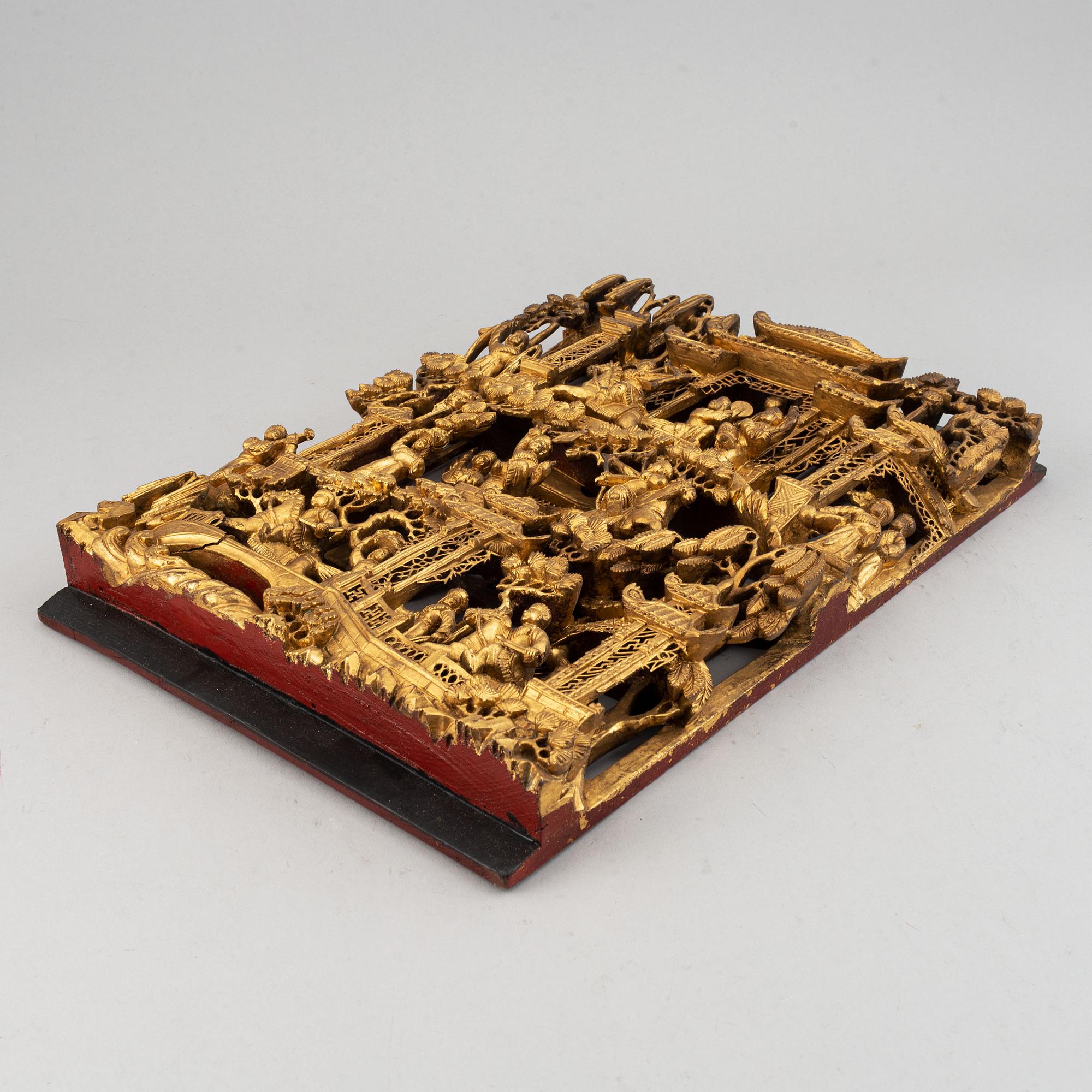 Dekordel, trä och metall. Sen Qingdynasti, 1800-tal.