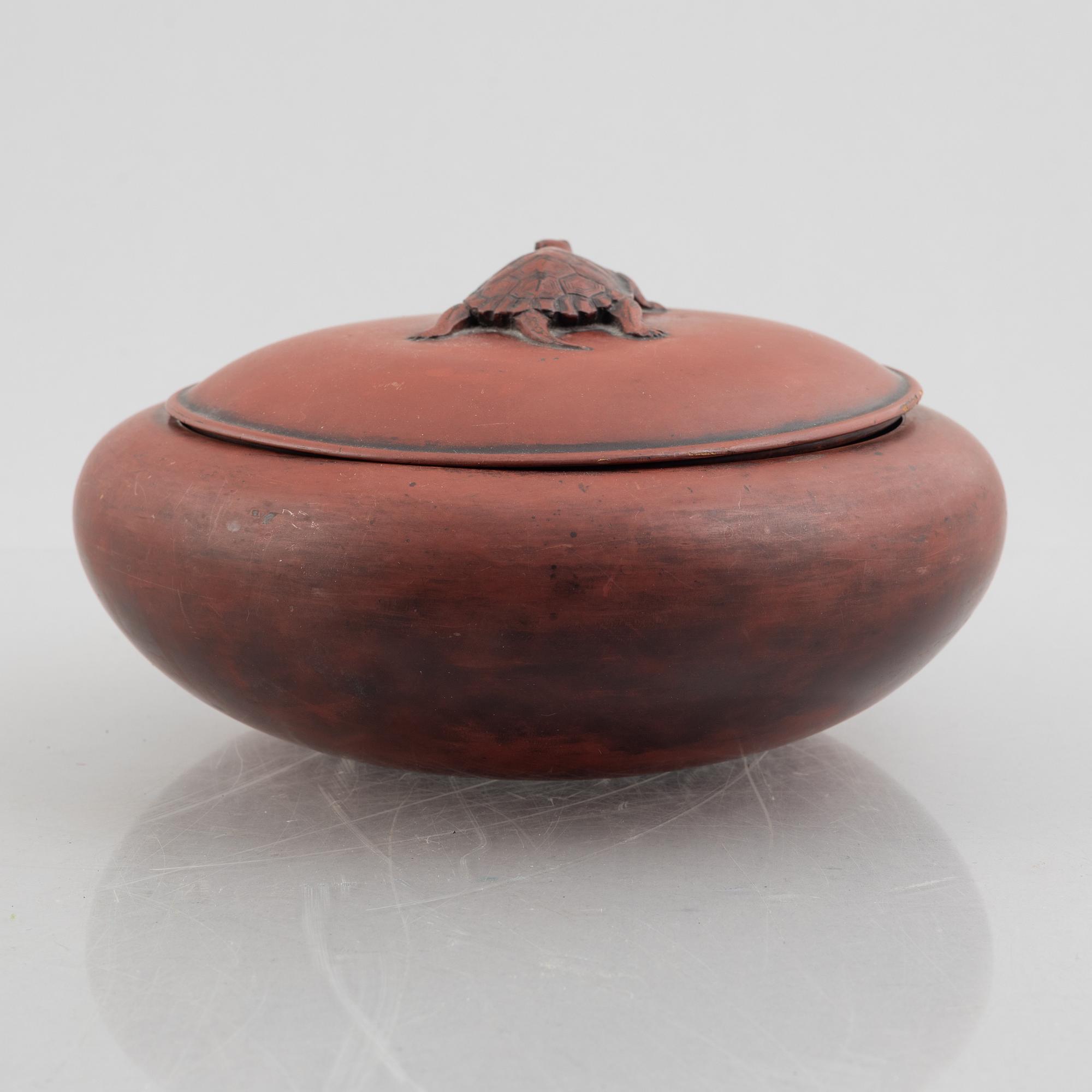A red lacquer bowl with cover, Japan, presumably Meiji (168-1912).