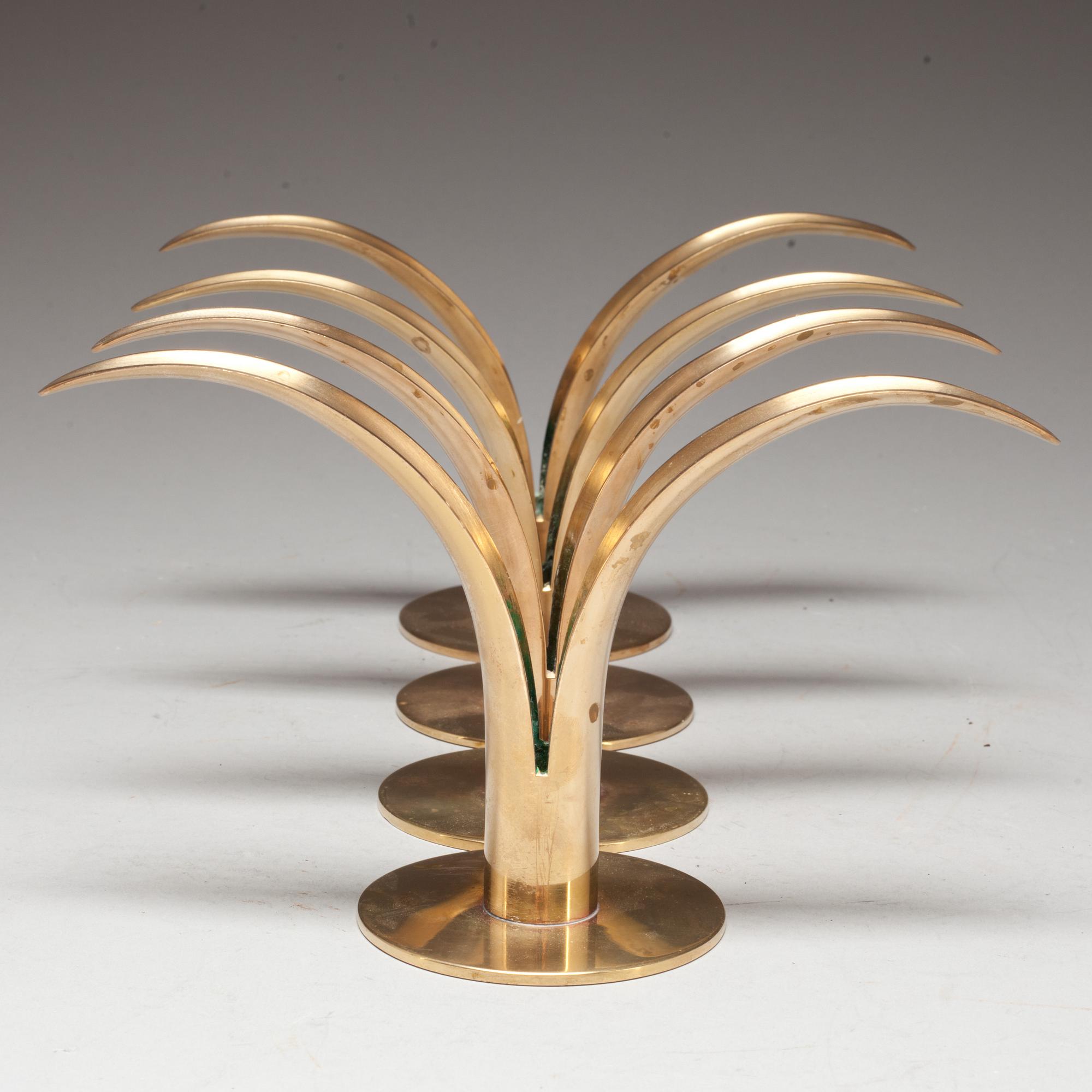 LJUSSTAKAR, 4 st, "Lilja", Ivar Ålenius Björk, Ystad metall.