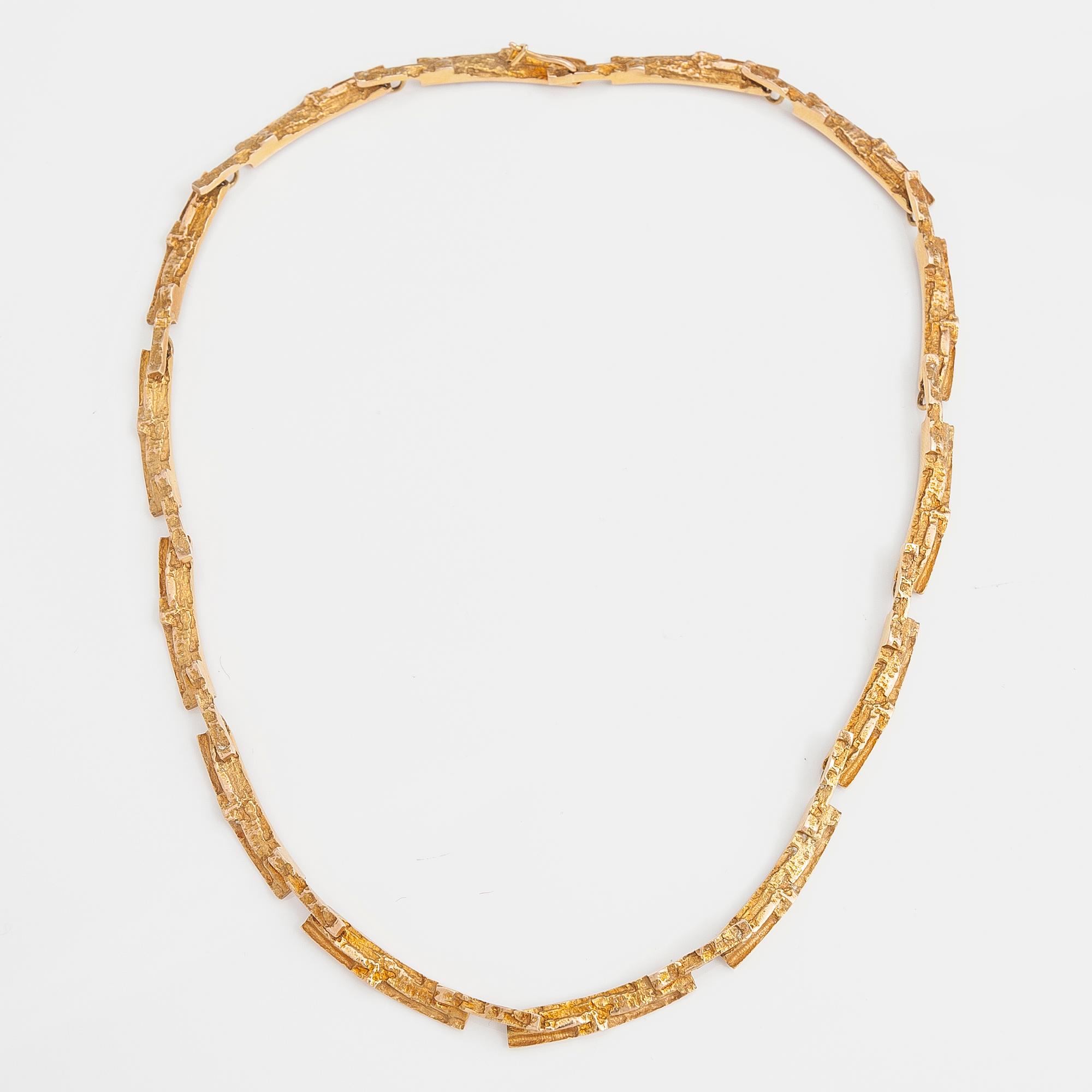 BJÖRN WECKSTRÖM, HALSBAND "Tundra", 14K guld, Lapponia 1965.