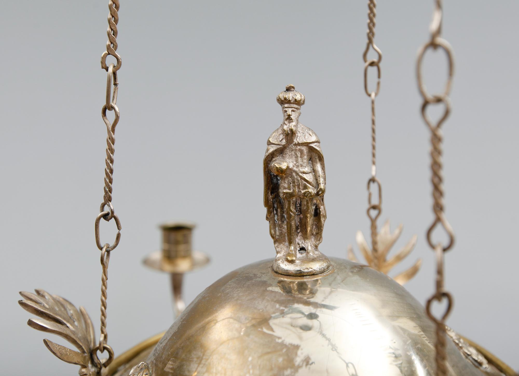 TAKLAMPA, pläter, Ryssland, 1800-/1900-tal. Höjd ca 65 cm.