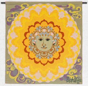 Björn Wiinblad, a wall tapestry, 'Sun Small', Loom Art Collection, Portugal, 1976, c. 118 x 113 cm.