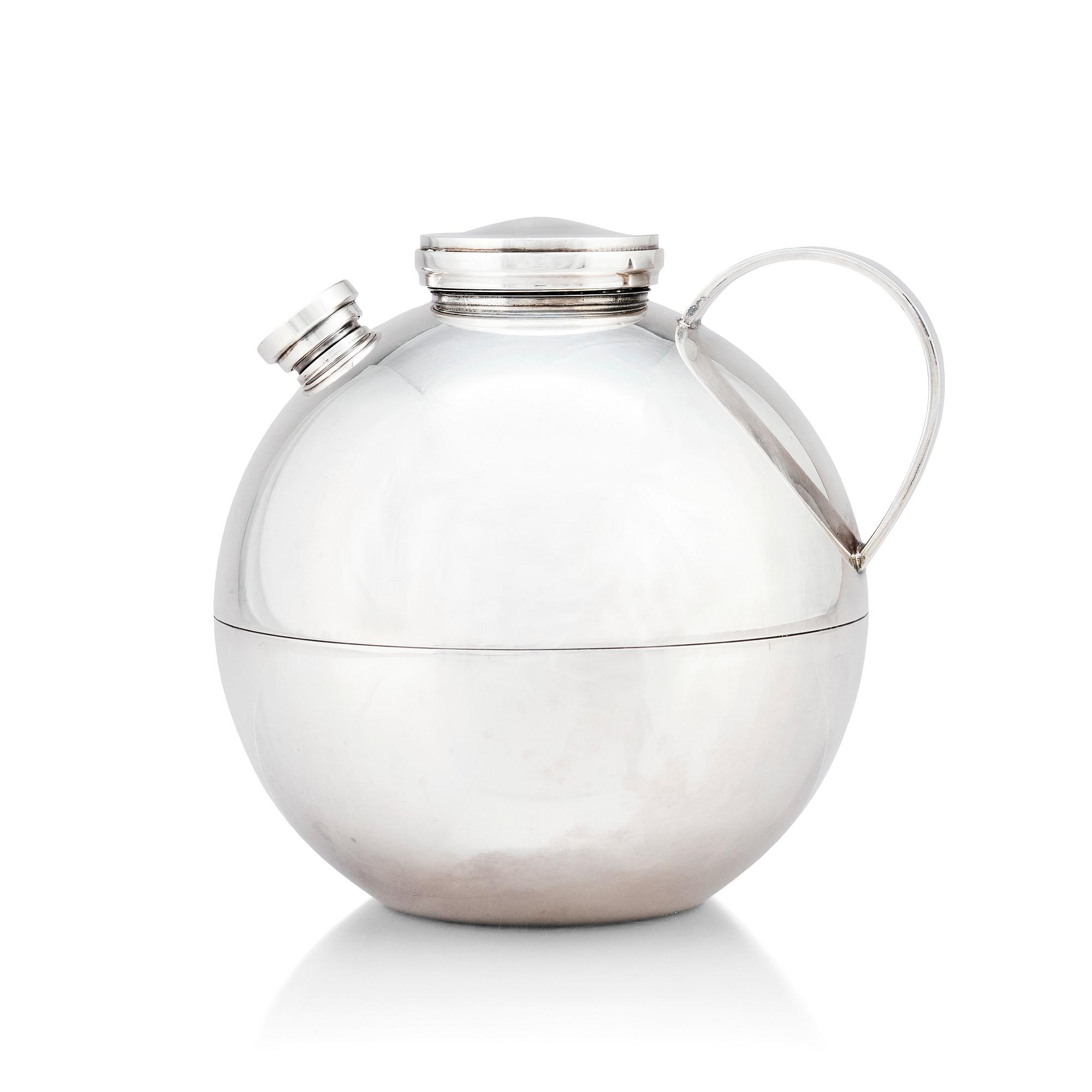 Sylvia Stave, an alpacca coctailshaker, C.G Hallberg, Stockholm, 1930s. Designed in 1934.