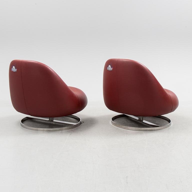 A pair of 'Flow' easy chairs designed by Anders Hjelm for Johanson Design, Markaryd.