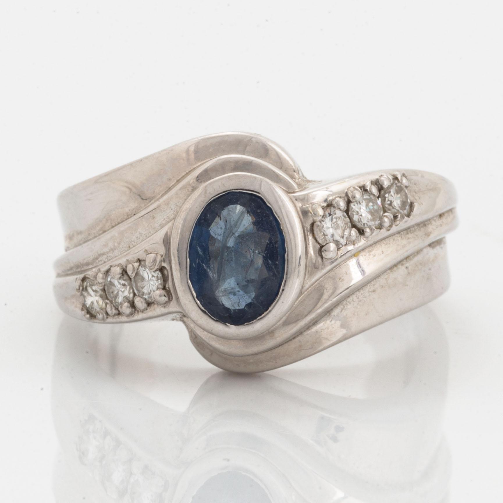 Sapphire and diamond ring.
