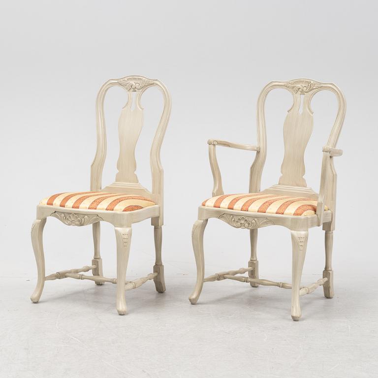 A 14 pieces rococo style dining set from Åmells, 20th Century.