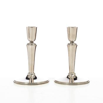 Eric Råström, Candelsticks, a pair, silver, CG Råström, Stockholm 1955.