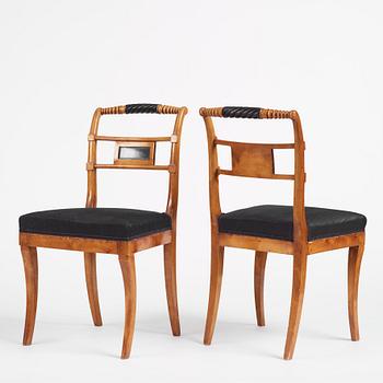 A set of eight Empire chairs by Anders Eriksson, Hassungared, first part 19th century.