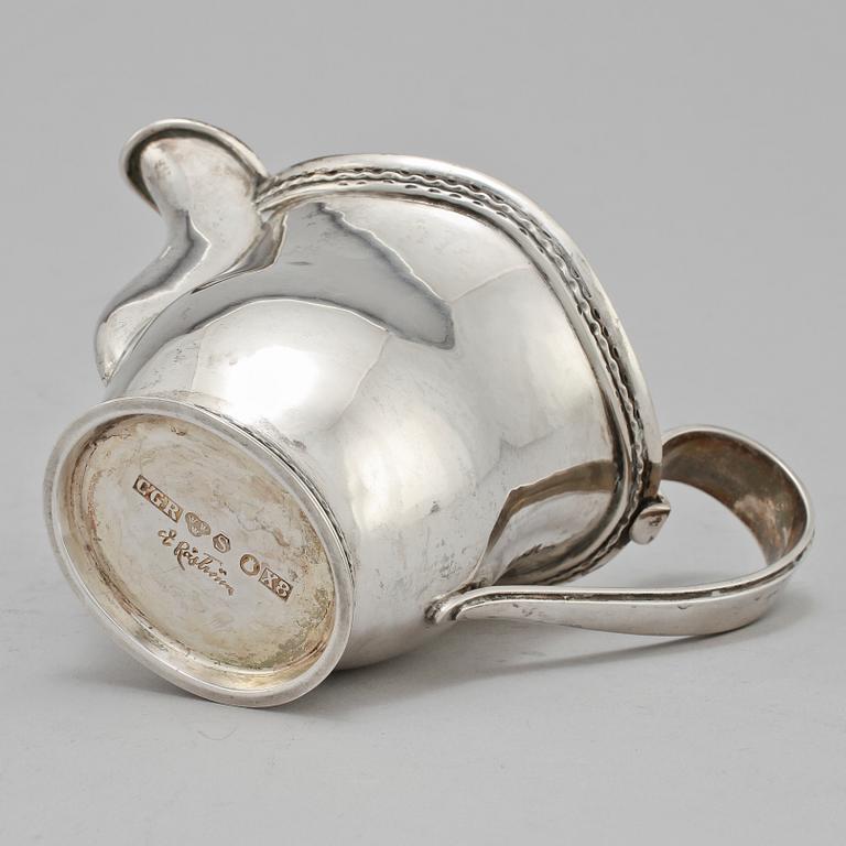 KAFFESERVIS, 4 delar, silver, Eric Råström, C G Råström Stockholm, 1947 samt 1948. Vikt 1 690 g.
