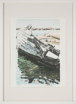 Göran Hahne · GÖRAN HAHNE, färglitografi, signerad 123/300.