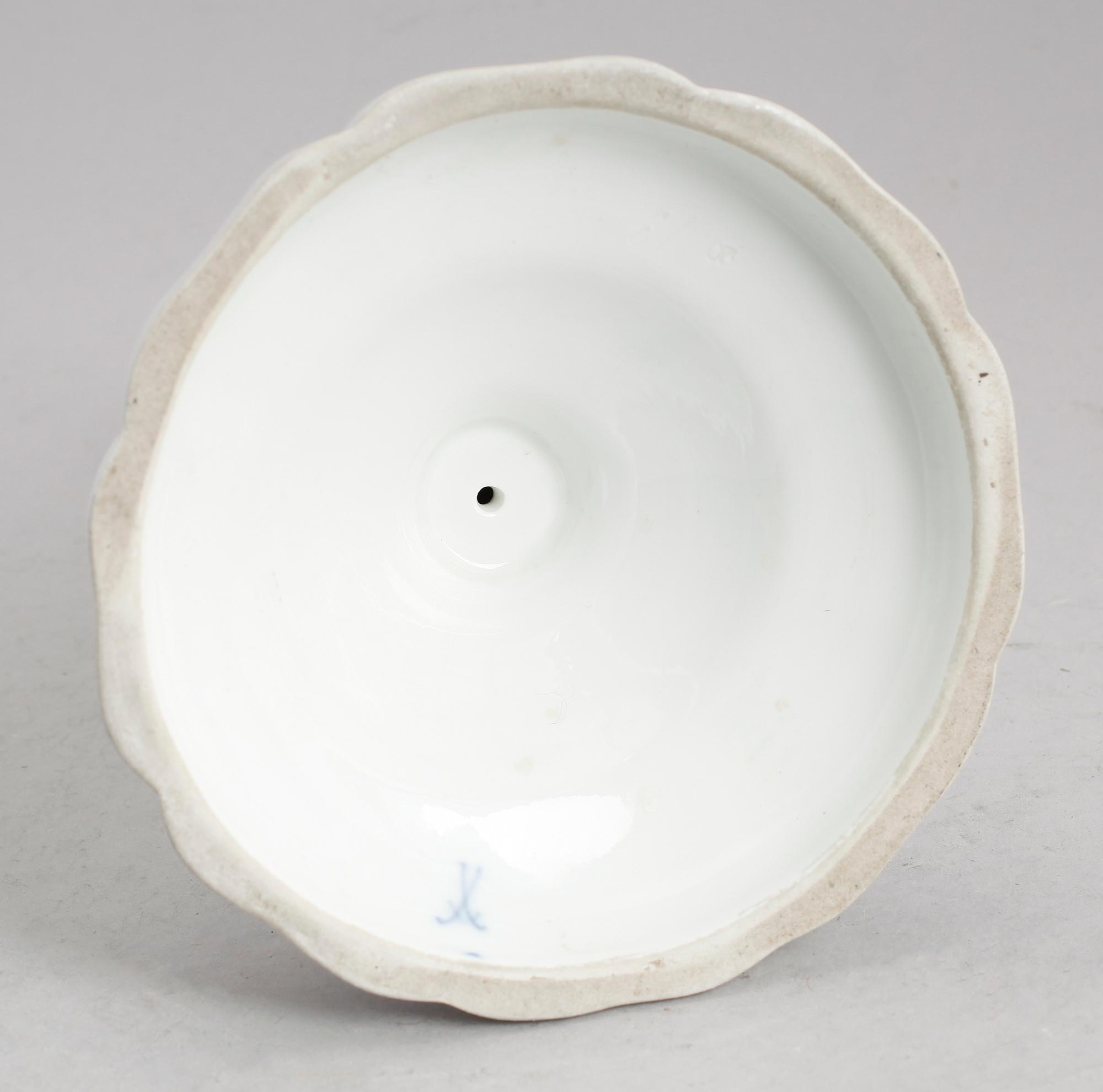 LJUSSTAKE, porslin, Meissen, omkring 1900.