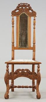 STOL, sk. Crown chair, barockstil, 1800-tal.