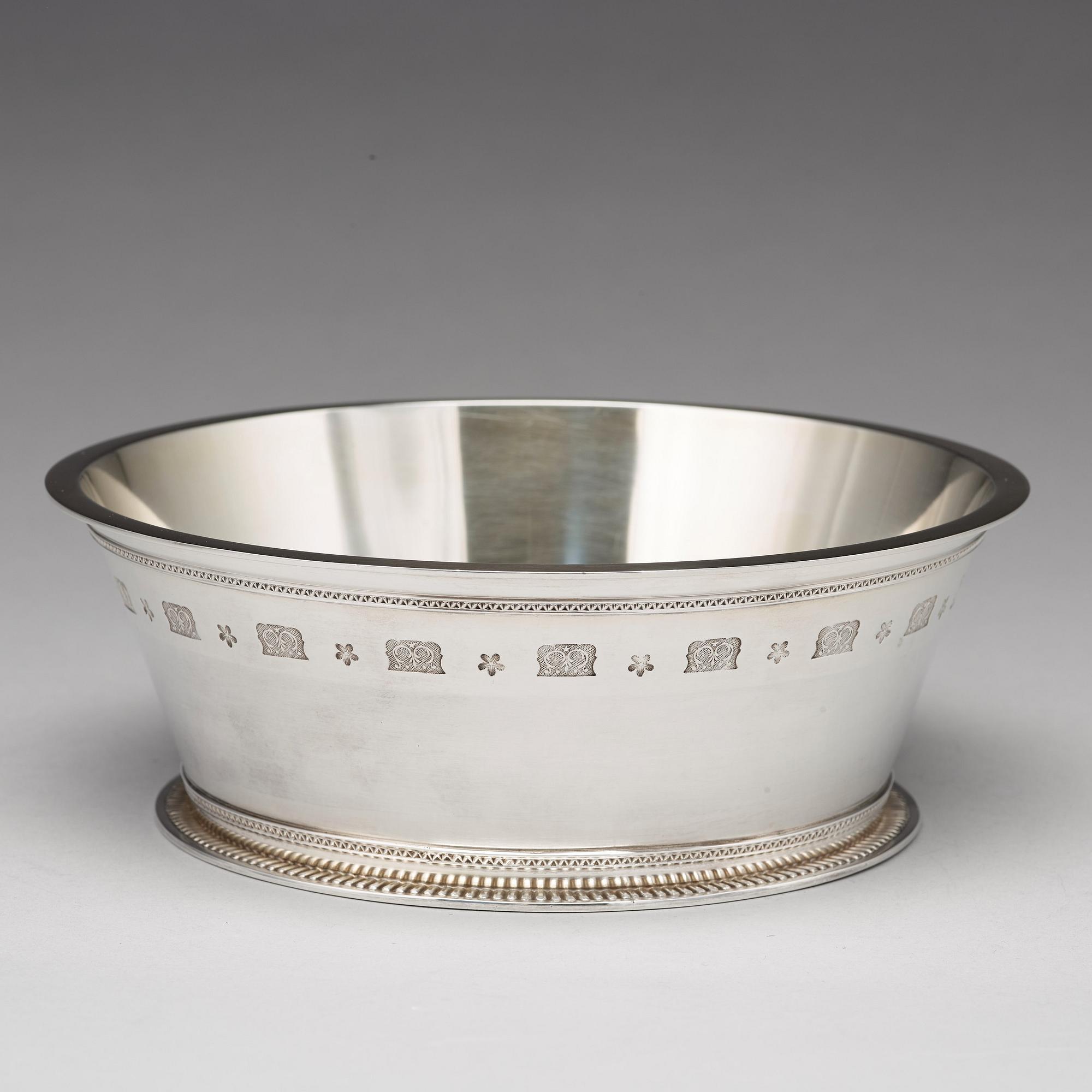 Wiwen Nilsson, skål, Lund 1945, sterling, delvis förgylld.