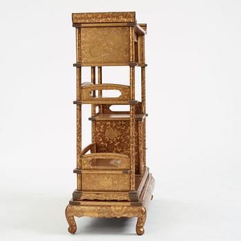 A Japanese lacquered display cabinet, Shodona, 19th Century.