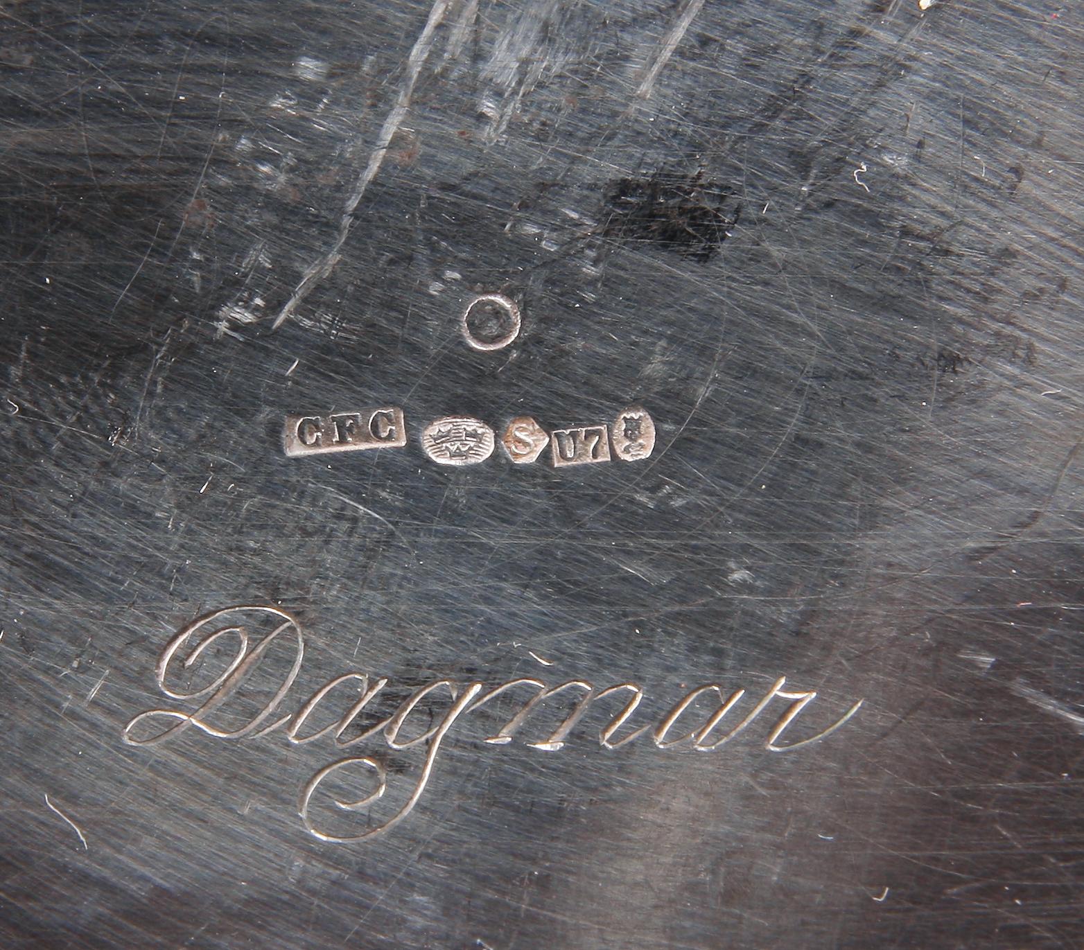 GRÄDDKANNA SAMT SKRIN, silver, bla Arvid Öhrn, Gävle 1841.