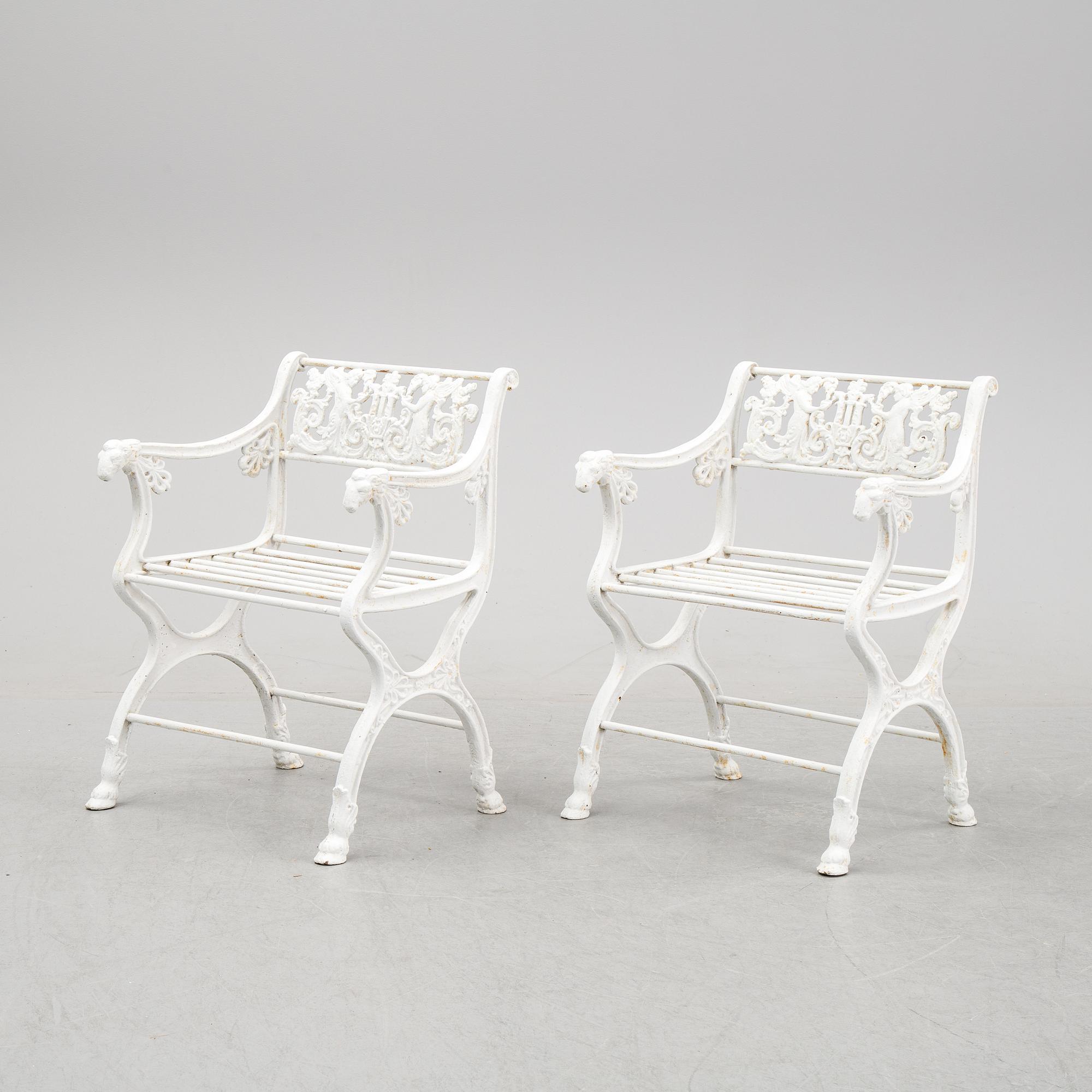 Parkstolar, gjutjärn, efter Karl Friedrich Schinkel, 1900-tal.