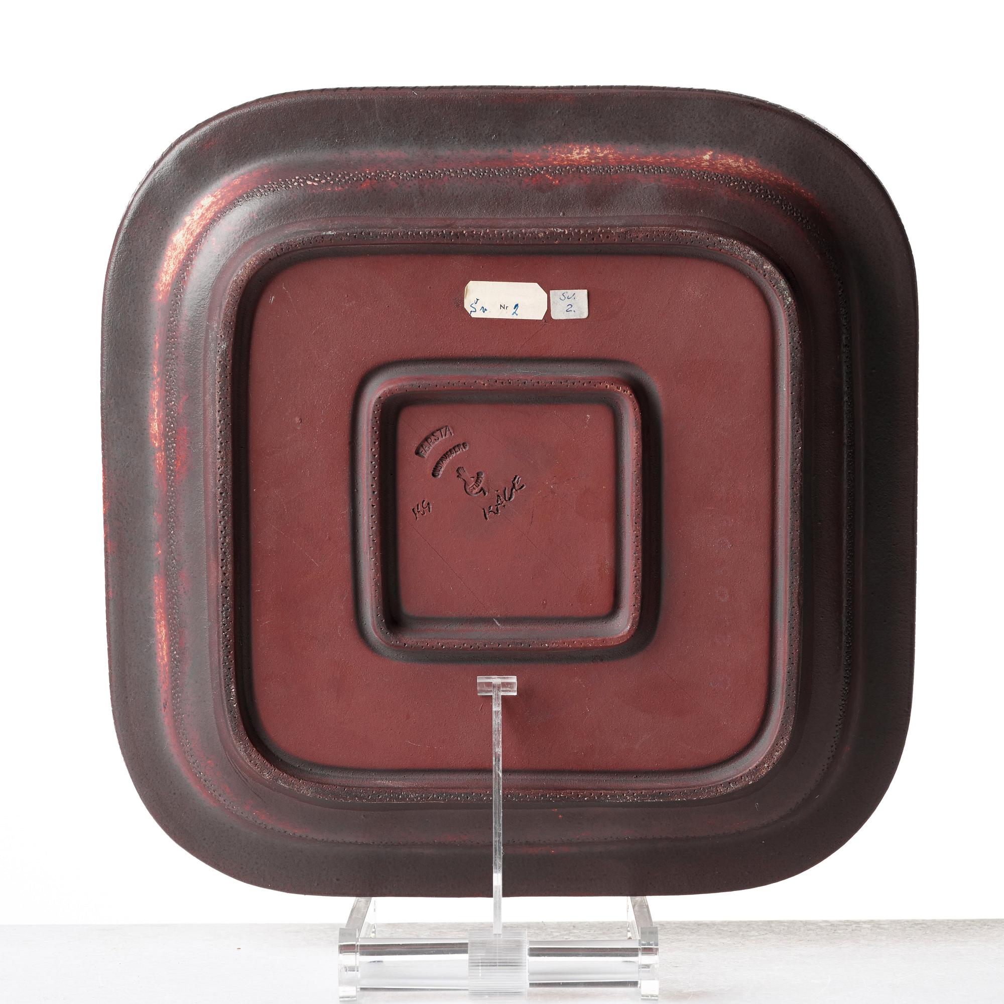 Wilhelm Kåge, a "Farsta" stoneware dish, Gustavsberg studio, Sweden 1960.