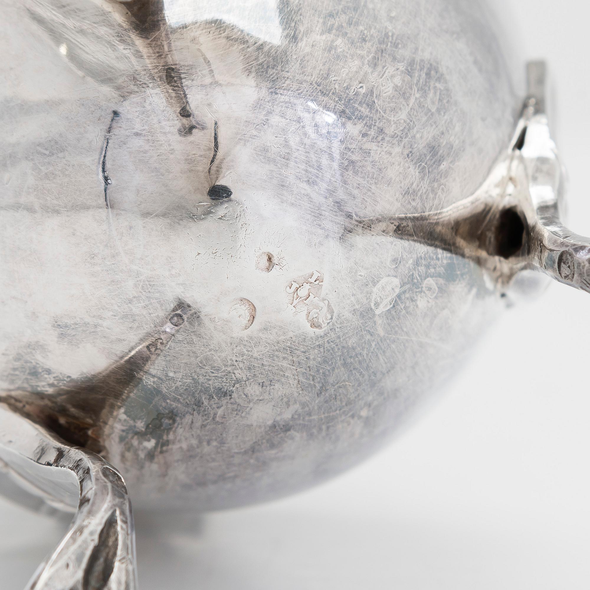 A French silver chocolate pot, Paris 1798-1809. Maker's mark LJMR.