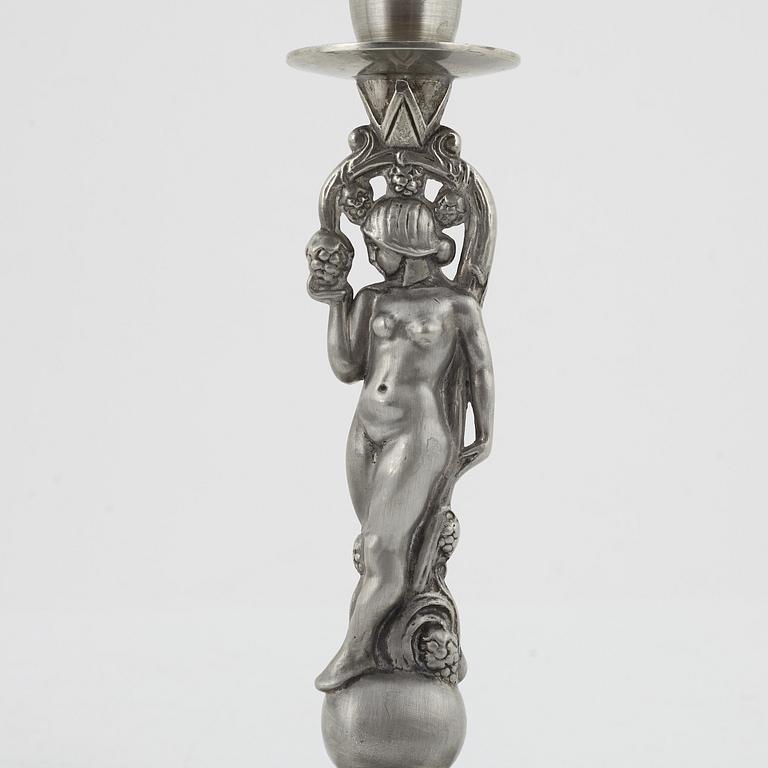 Ljusstakar, ett par, Swedish Grace, CG Hallberg, Stockholm, 1933.