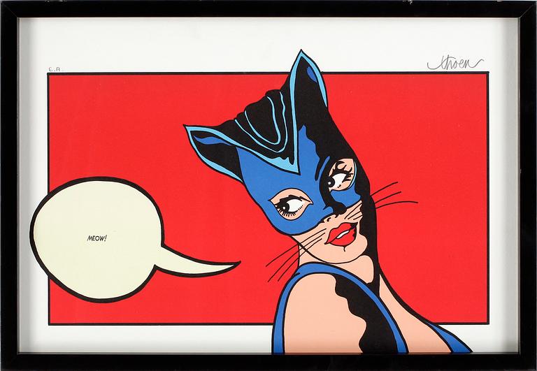 PETTER THOEN, färglitografi, provtryck, signerad.