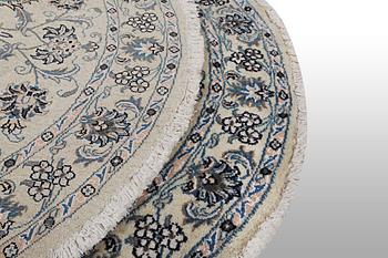 A rug, Nain, part silk, ca 136 x 136 cm.