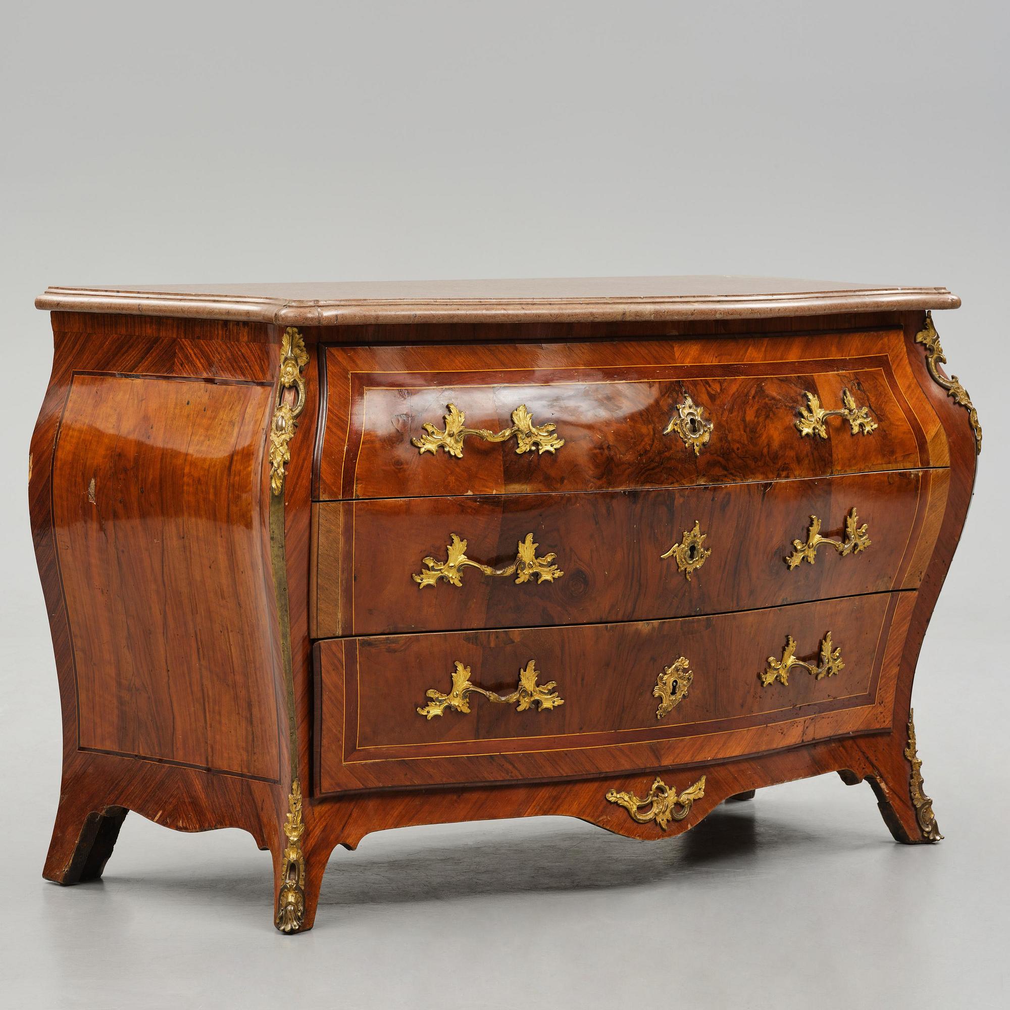 A Swedish Rococo commode attributed to P. Gyllenberg (master in Stockholm 1767-85).