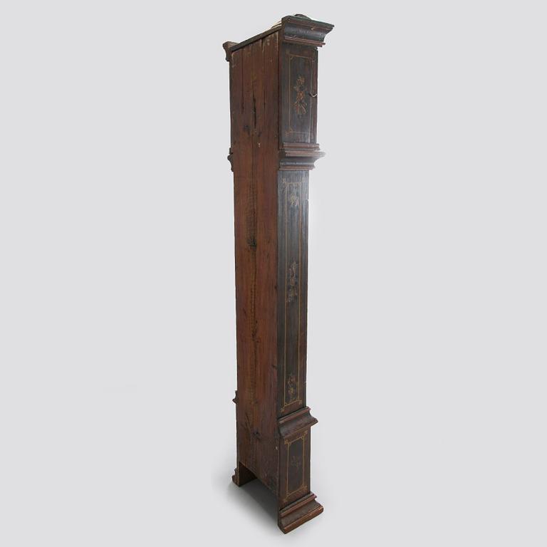 A longcase clock from Åland, Petter Linqvist, dated 1785.