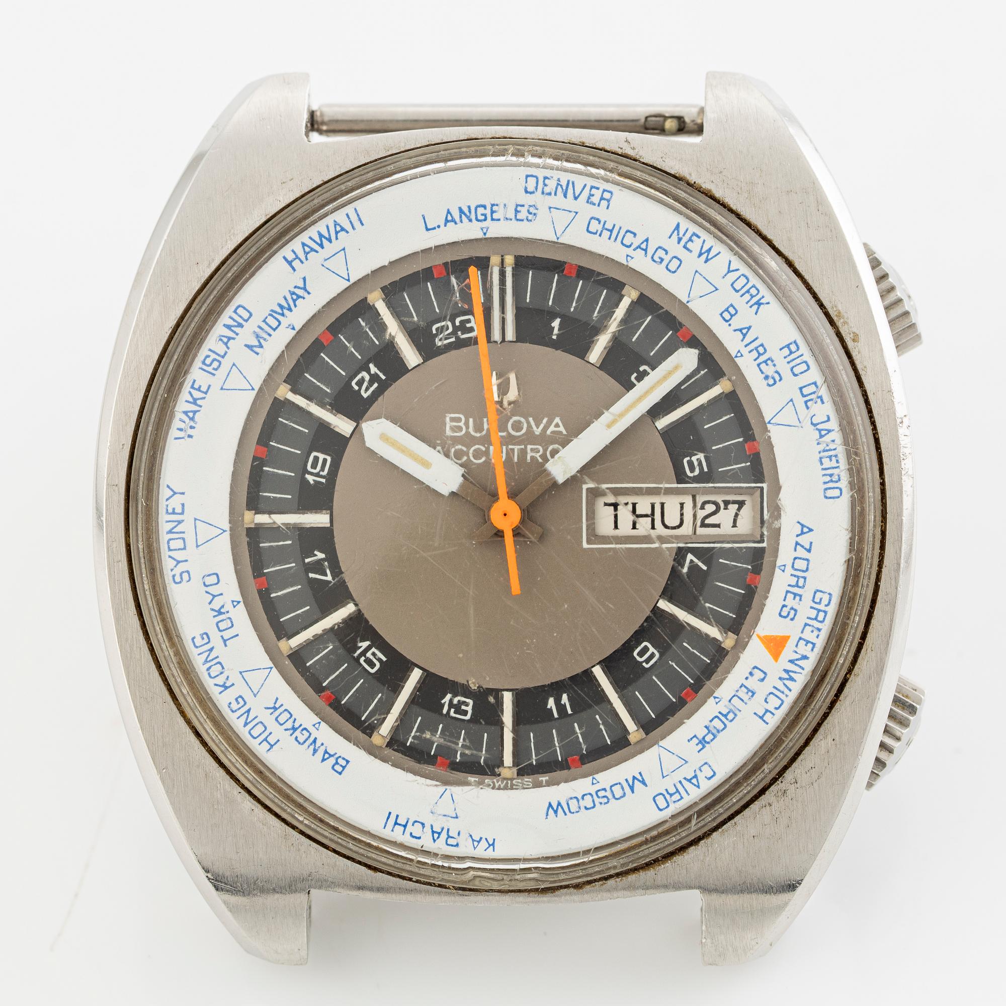 Bulova, Accutron, World Timer, armbandsur, 41 mm.