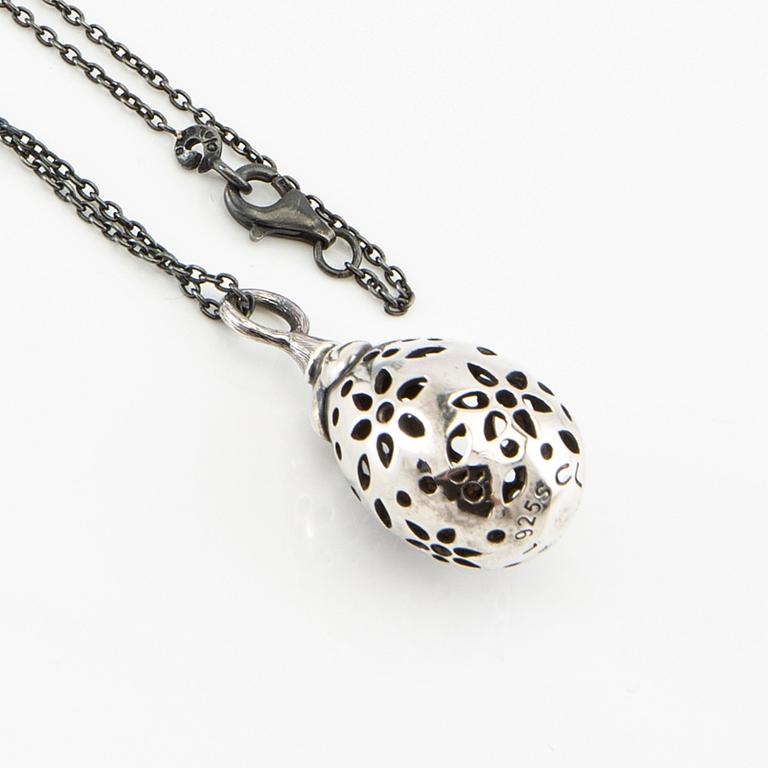 Ole Lynggaard, "Blonde" necklace in silver with oxidised chain, designed by Charlotte Lynggaard.