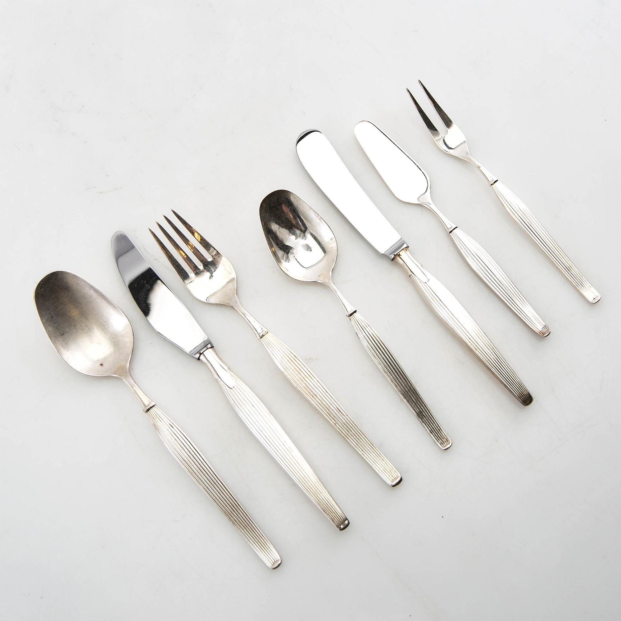 Henning Seidelin bestick 43 dlr "Savoy" nysilver Frigast Danmark 1900-talets mitt.