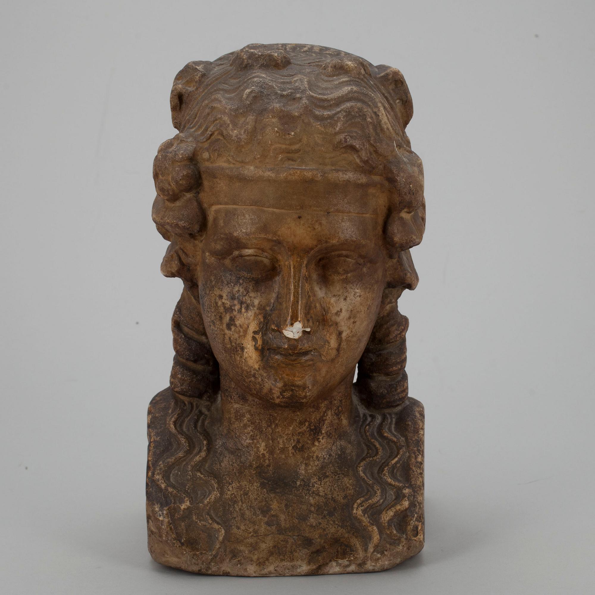 STATY, Janushuvud, marmor, möjligen från antiken.