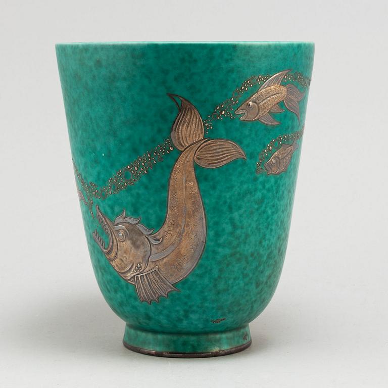 A first half of the 20th Century 'Argenta' stoneware vase by Wilhelm Kåge, Gustavsberg.