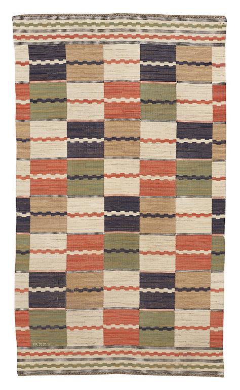 Märta Måås-Fjetterström, Matta, "Vita Rutmattan", rölakan, ca 328 x 189,5-193,5 cm, signerad AB MMF.