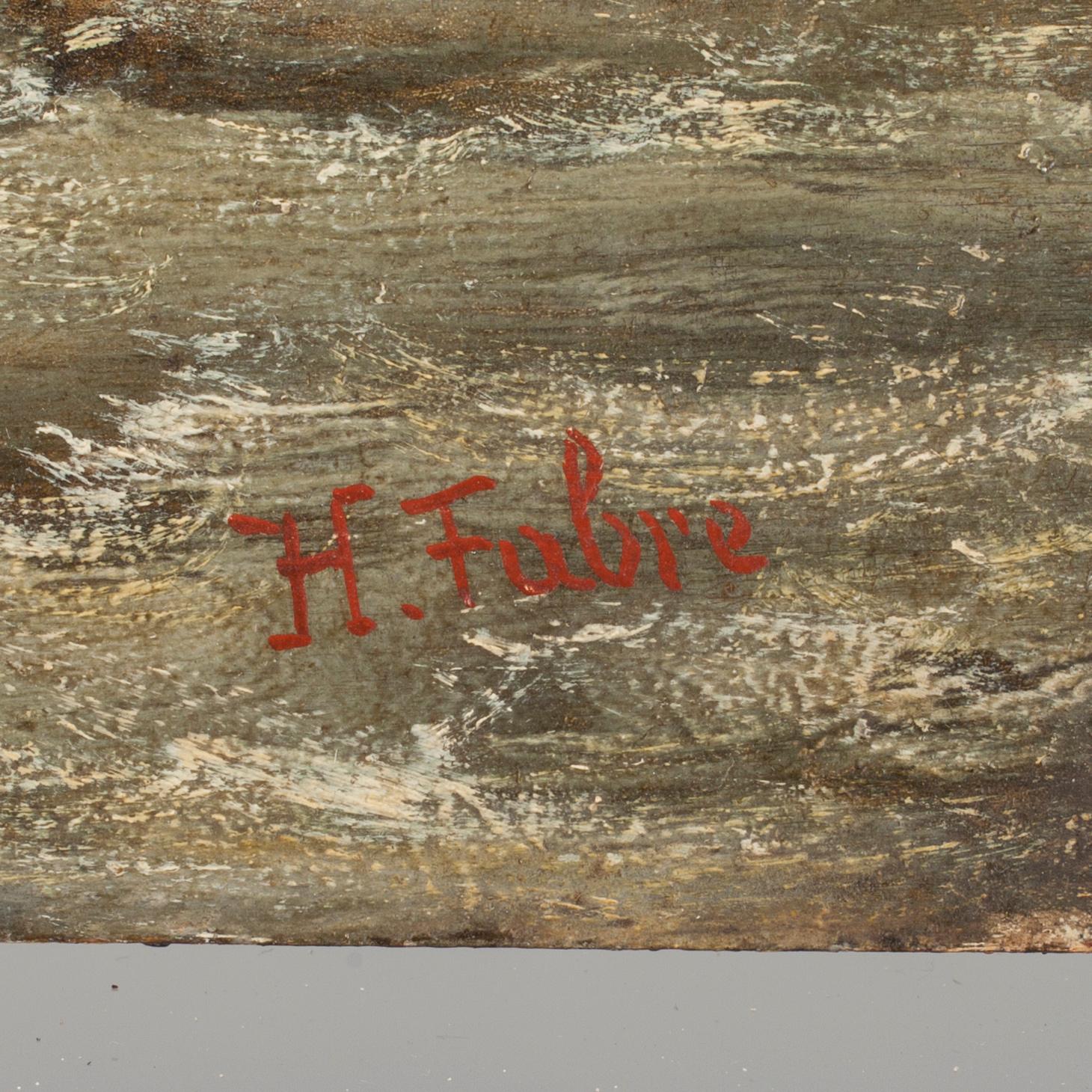 H. FABRE, olja på pannå, signerad.