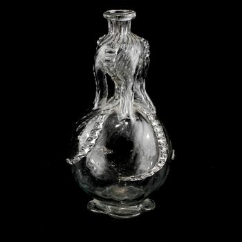 KLUCKFLASKA, glas, 1700-tal.