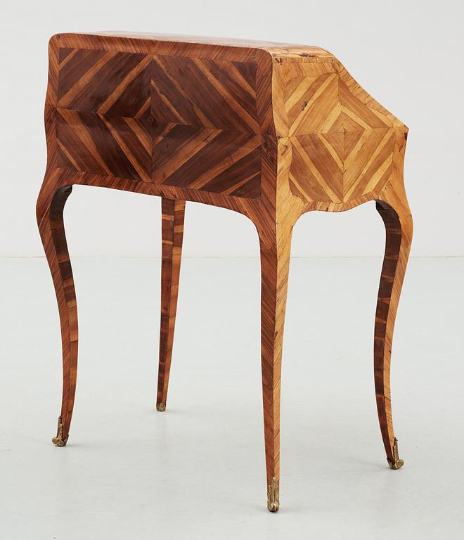 A Louis XV middle 18th Century bureau de pente by Jean-Pierre Latz, signed underneath two times "I P LATZ".