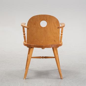 Uno Åhrén, a birch and beech table and pair of armchairs, Gemla, 1930's.