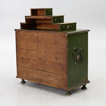 A Norwegian chest of drawers with a top section, mid 18th century.