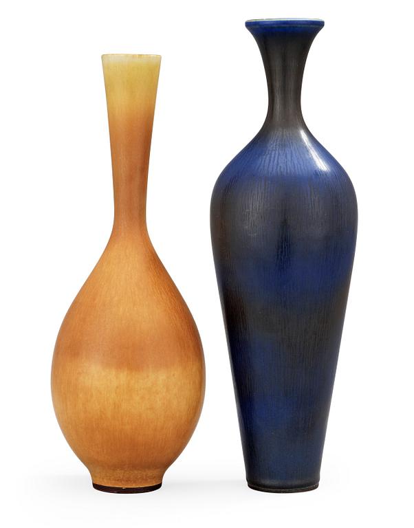 Two Berndt Friberg stoneware vases, Gustavsberg studio 1956 och 1958.