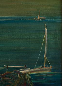 Gösta Adrian-Nilsson, Coast with sail boat.