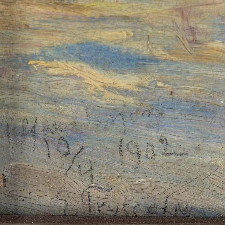 ERIK TRYGGELIN, oil on canvas laid down on masonite, signed E. Tryggelin and dated 10/4 1902.