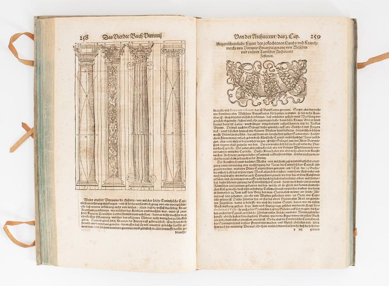 Vitruvius 1614, with beautiful woodcut illustrations.