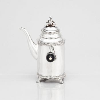 A Swedish 18th century silver coffee-pot, mark of Anders Dunderberg, Gävle 1792.