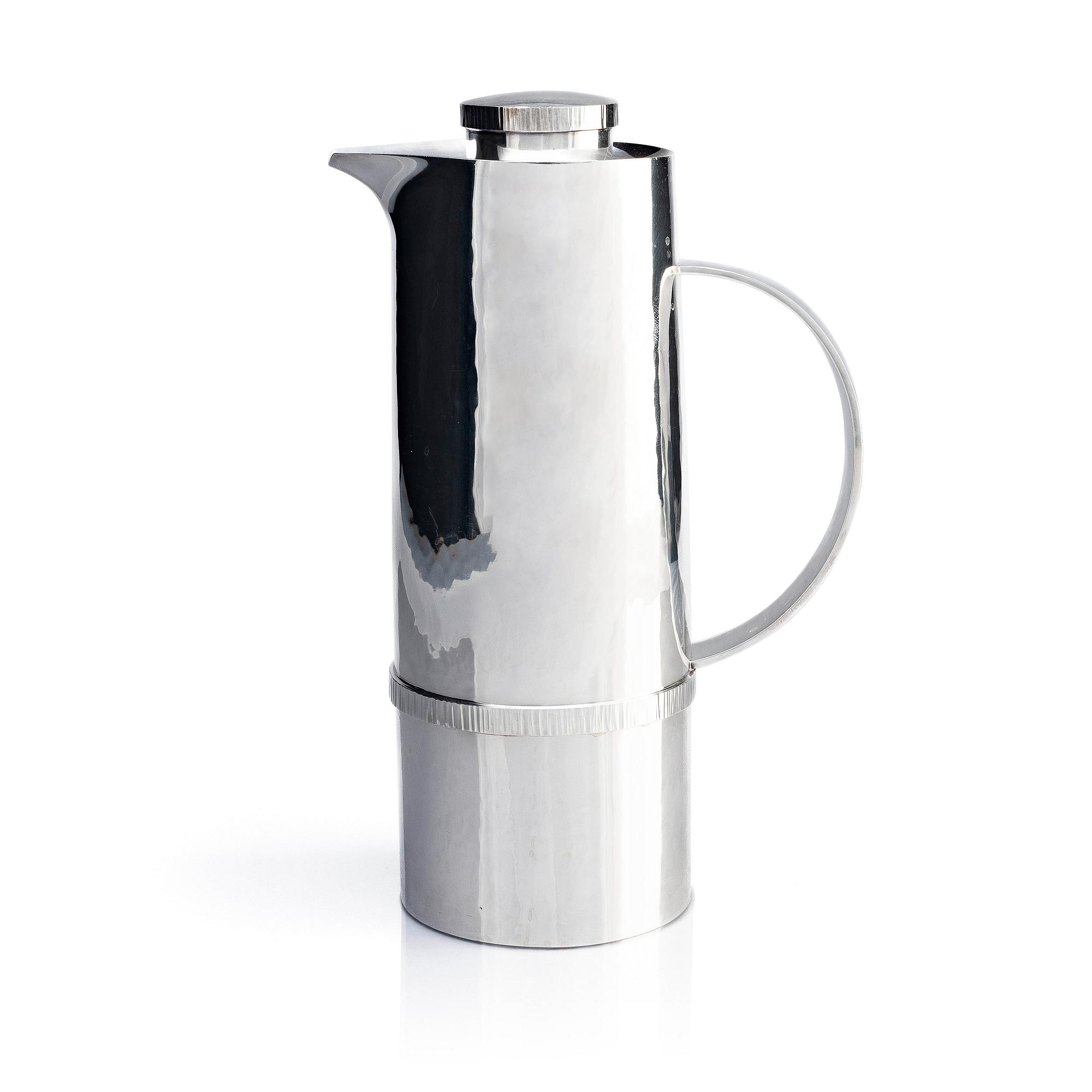 Barbro Littmarck, a sterling silver thermos, mark of W.A Bolin, Stockholm 1967.