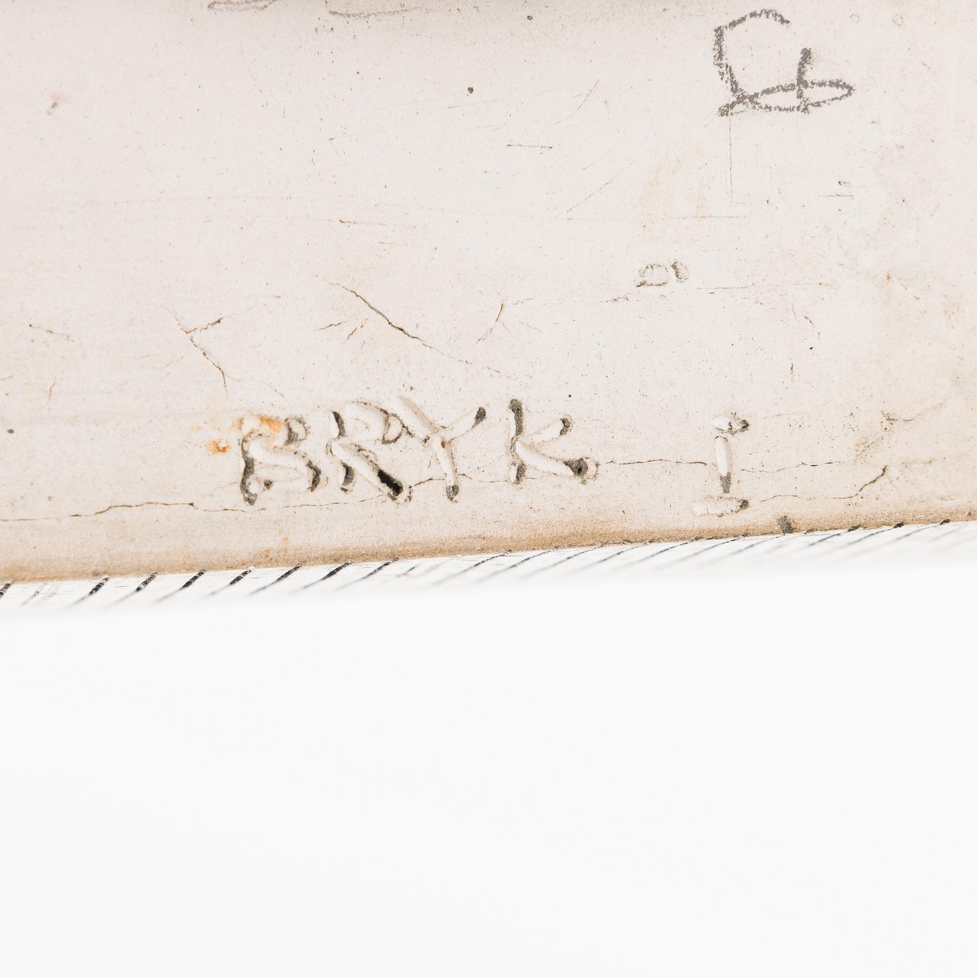 Rut Bryk, a stoneware relief, signed BRYK I.