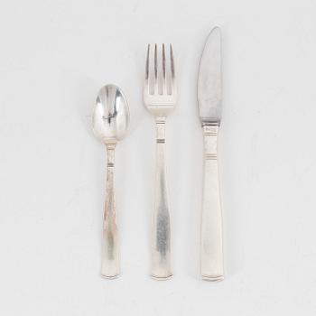 Jacob Ängman, a 27-piece silver cutlery, model 'Rosenholm', GAB, including Stockholm, 1962.