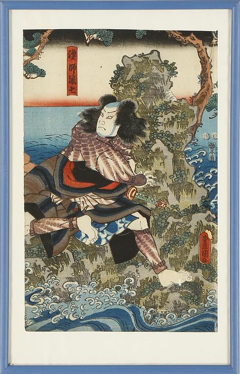 FÄRGTRÄSNITT, Japan, Toyokuni (III), 1800-tal.