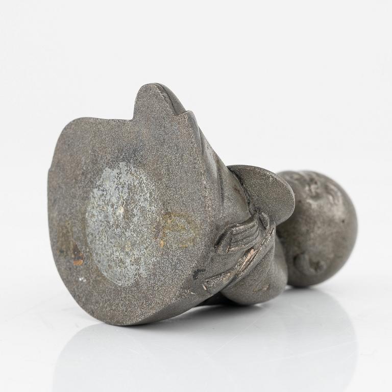 A pewter figurine, China, late Qign Dynasty, around 1900.