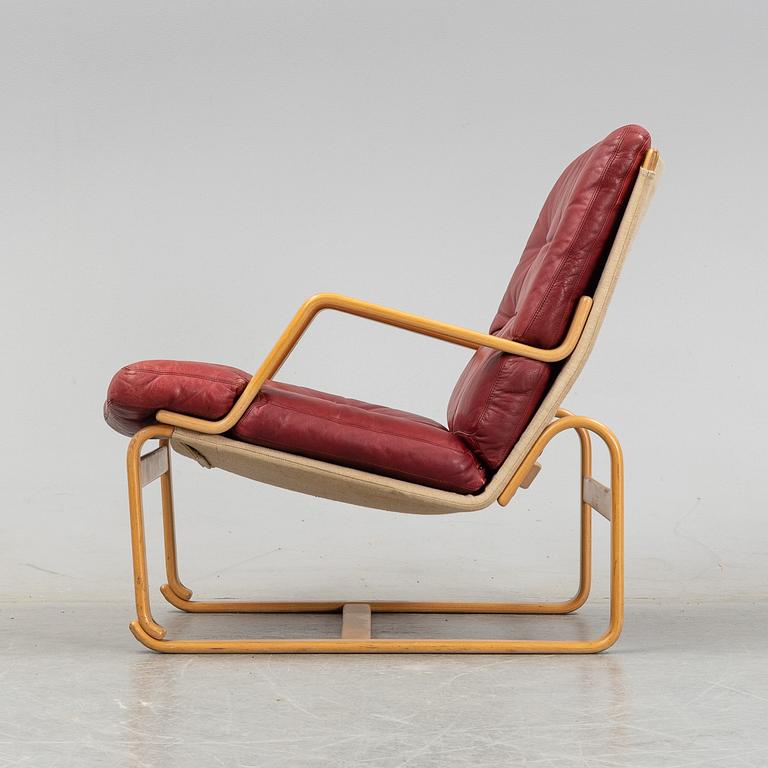 Bruno Mathsson, a 'Katja' beech easy chair, Dux Möbel AB, 1970's.