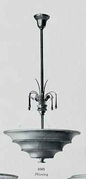 Harald Notini, a ceiling lamp, model "6505", Arvid Böhlmarks Lampfabrik, 1920s-1930s.